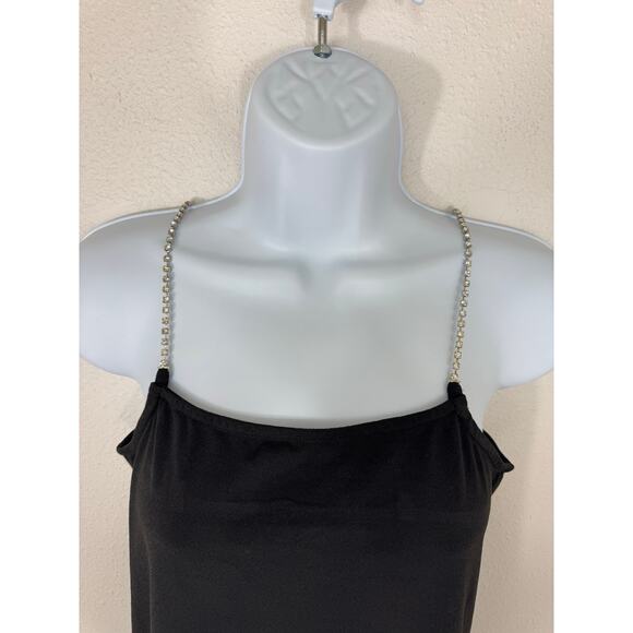 NWT Vero Moda Black Rhinestone Strap Tank Top XS - Picture 3 of 6